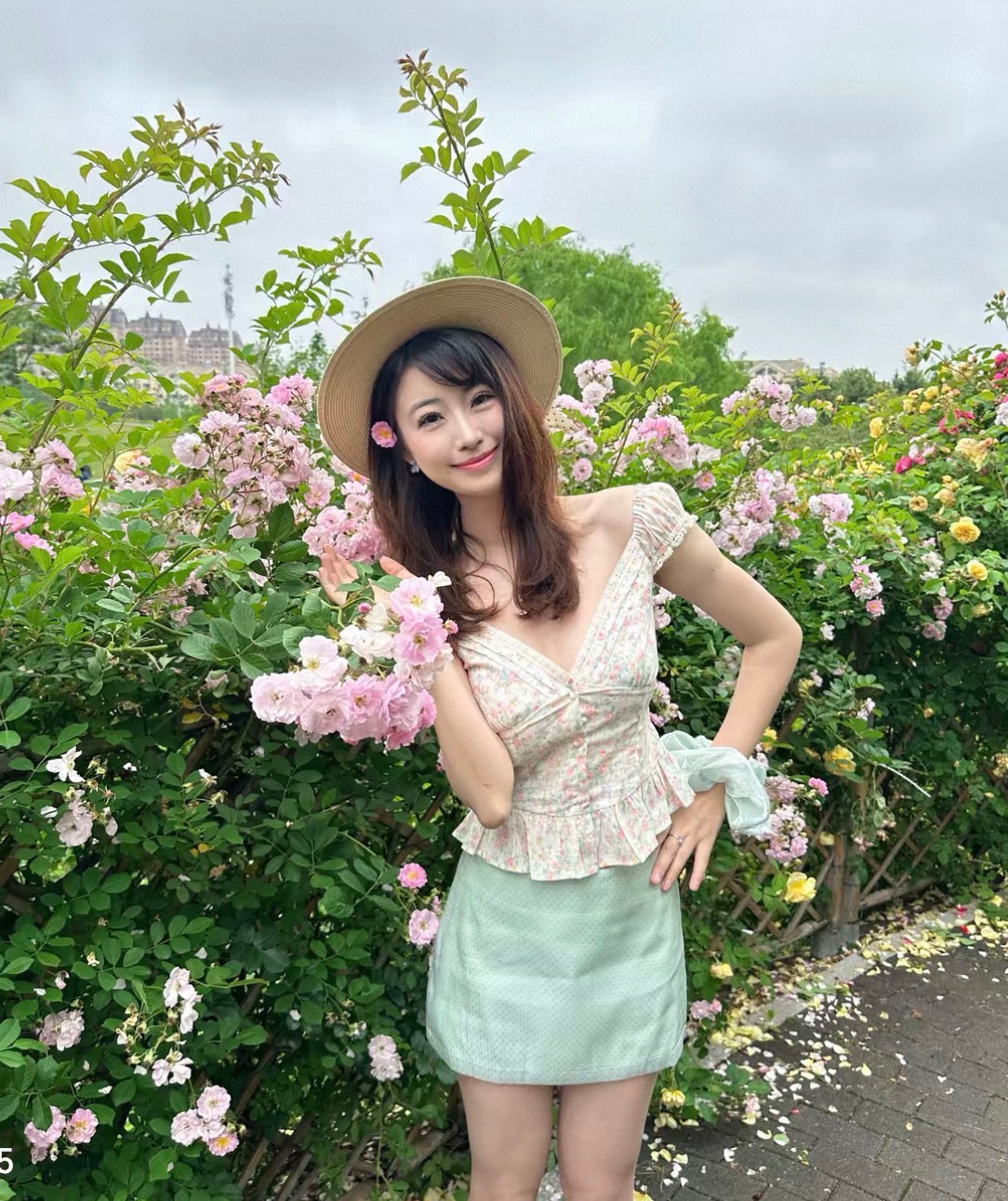 Rosalie Lace Trim Floral Top